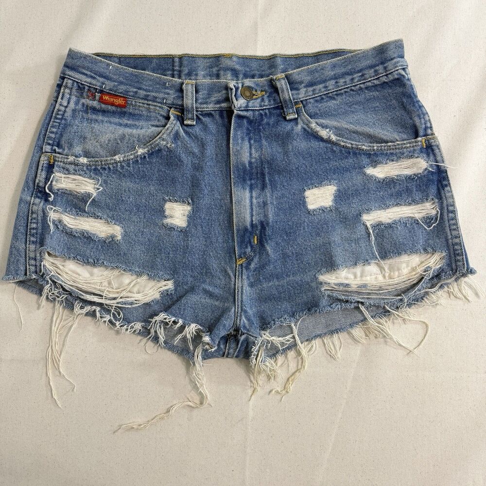 VTG Wrangler 99001SW Cutoff Shorts Women’s 33 Men’s Jeans USA Distressed *READ